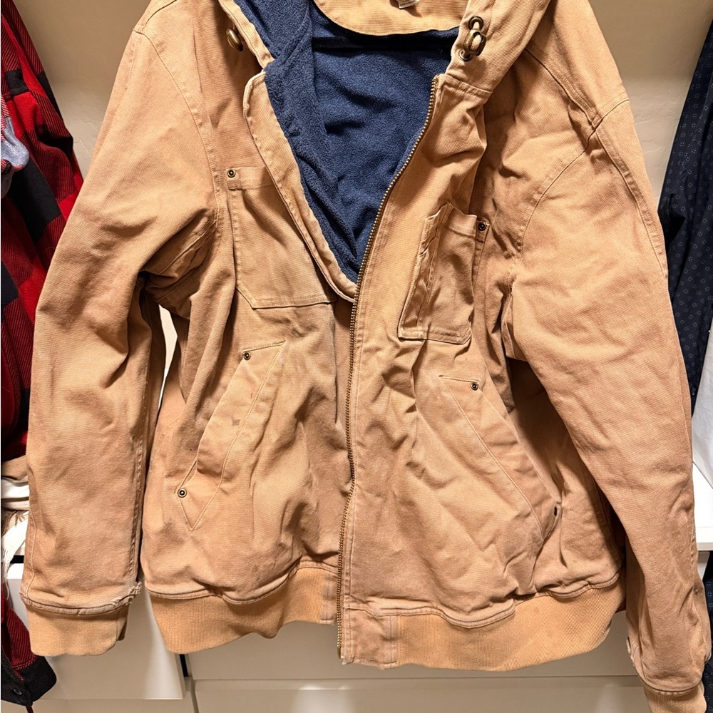 Duluth Trading Co Tan Hooded Jacket